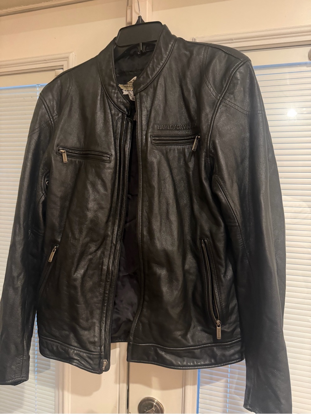 Harley-Davidson Black Leather Bomber Jacket